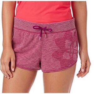 NWT Womens Under Armour Kaleidalogo Yoga Floral Print Lilac Shorts - Sz L